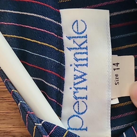 Misses vintage Periwinkle Size 14 belted dress - Picture 5 of 6